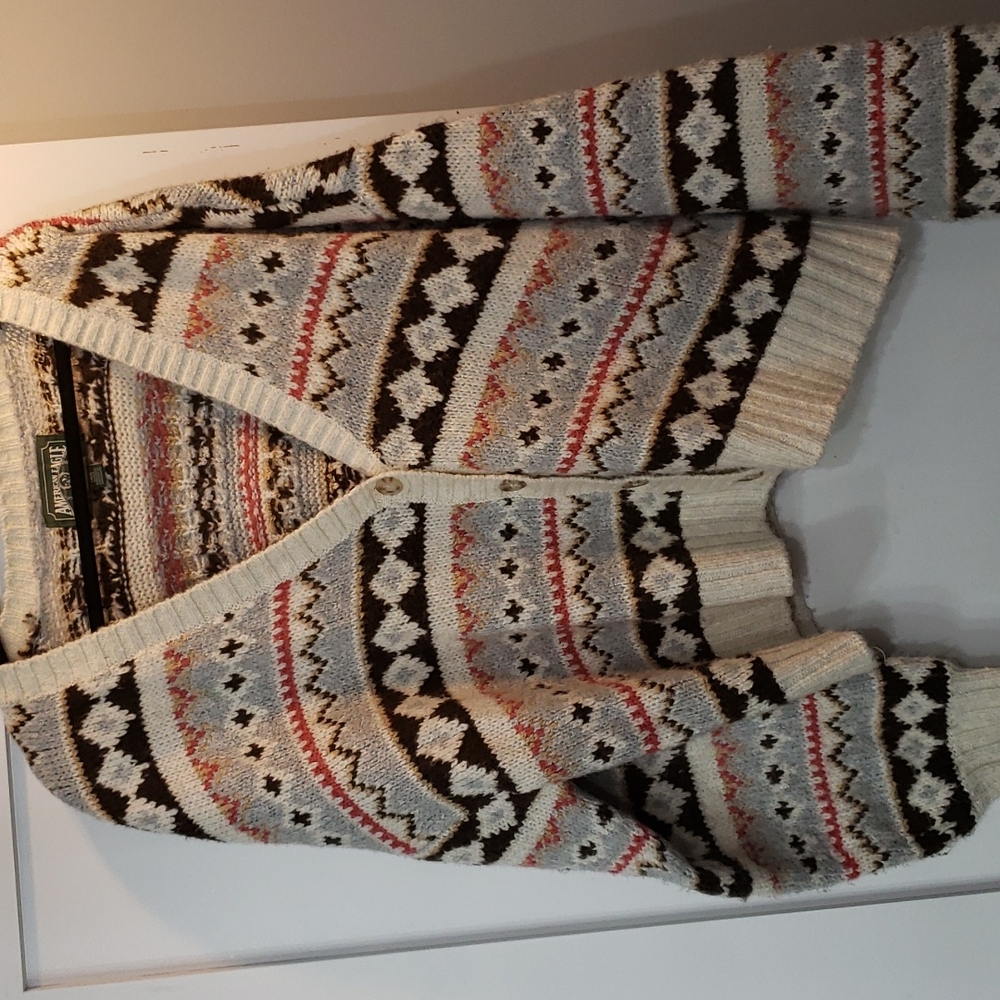 American Eagle Cropped Sweater Patterned Multicolored Size Large NWOT